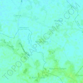 Topografische Karte Mekar Baru, Höhe, Relief