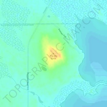 Topografische Karte The Big Rock, Höhe, Relief
