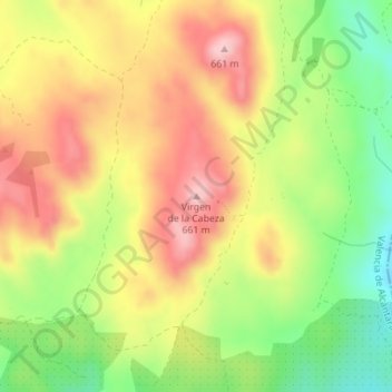 Topografische Karte Virgen de la Cabeza, Höhe, Relief