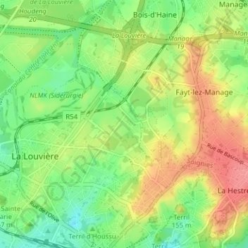 Topografische Karte La Flache, Höhe, Relief