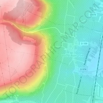 Topografische Karte Les Gaudichots, Höhe, Relief