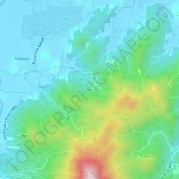 Topografische Karte Toca, Höhe, Relief