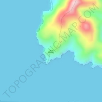 Topografische Karte Punta Mariato, Höhe, Relief