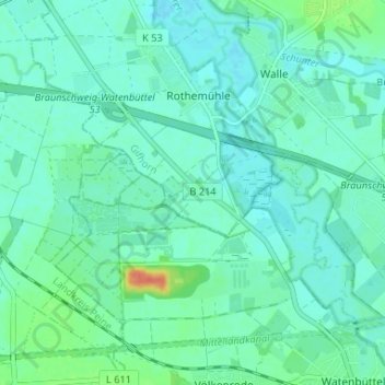 Topografische Karte Hülperode, Höhe, Relief