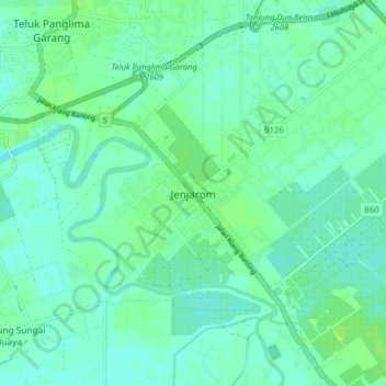 Topografische Karte Jenjarom, Höhe, Relief