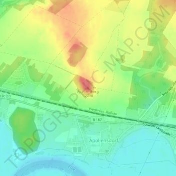 Topografische Karte Apollensberg, Höhe, Relief