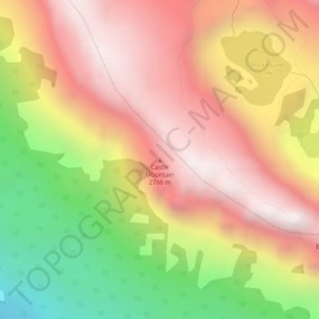 Topografische Karte Castle Mountain, Höhe, Relief