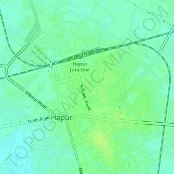 Topografische Karte Rajender Nagar, Höhe, Relief