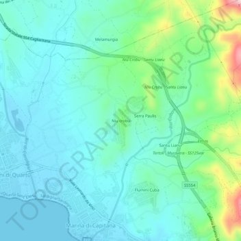 Topografische Karte Niu crobu, Höhe, Relief
