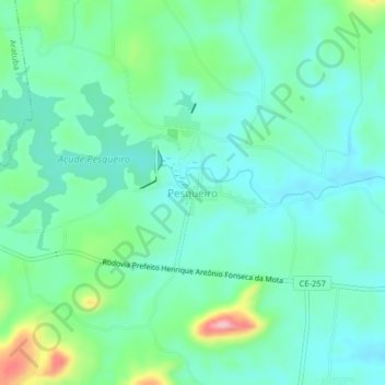 Topografische Karte Pesqueiro, Höhe, Relief