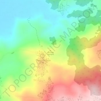 Topografische Karte Gunung Gamprit, Höhe, Relief