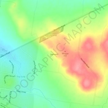 Topografische Karte Jaymark, Höhe, Relief