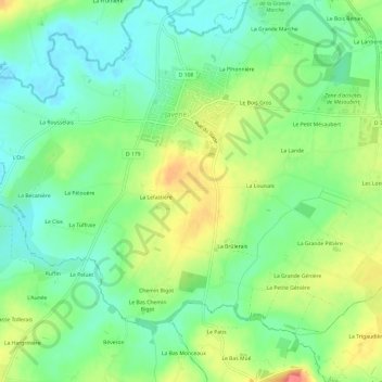 Topografische Karte La Tremblais, Höhe, Relief