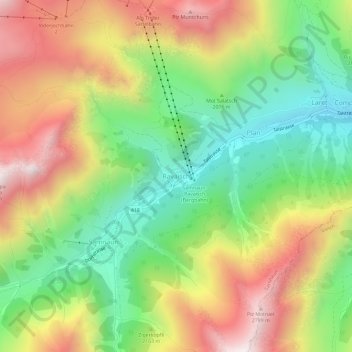 Topografische Karte Ravaisch, Höhe, Relief