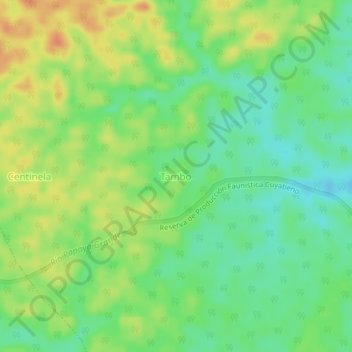 Topografische Karte Tambo, Höhe, Relief