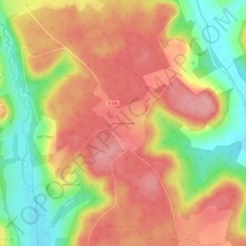 Topografische Karte Grosse-Sauve, Höhe, Relief