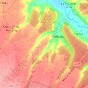 Topografische Karte La Verdrie, Höhe, Relief