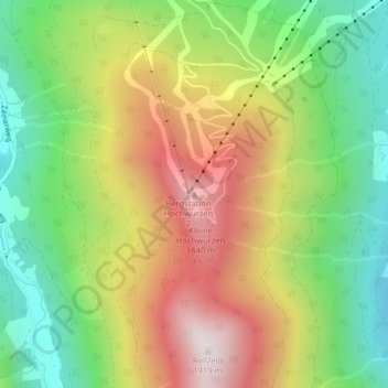 Topografische Karte Hochwurzen, Höhe, Relief
