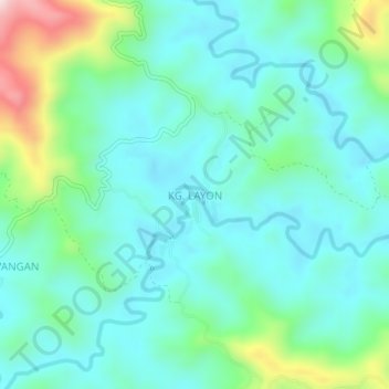 Topografische Karte Kampung Layon, Höhe, Relief