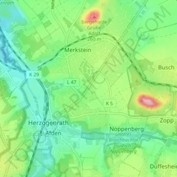 Topografische Karte Ritzerfeld, Höhe, Relief