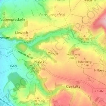 Topografische Karte Otticha, Höhe, Relief