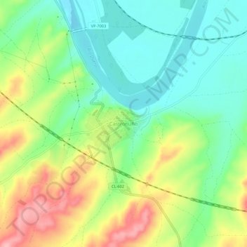 Topografische Karte Castronuño, Höhe, Relief