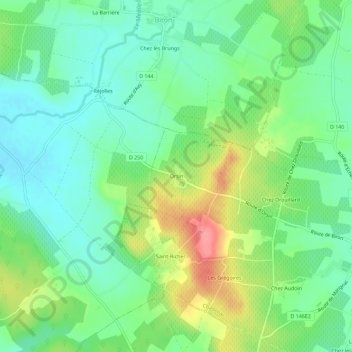 Topografische Karte Orsin, Höhe, Relief