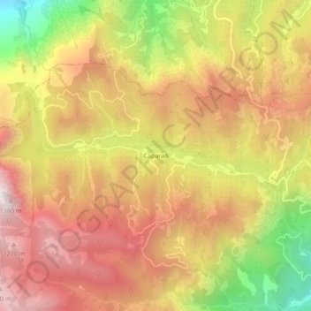 Topografische Karte Caparaó, Höhe, Relief