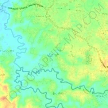 Topografische Karte Ciangir, Höhe, Relief
