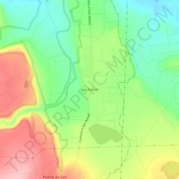 Topografische Karte San Rafael, Höhe, Relief