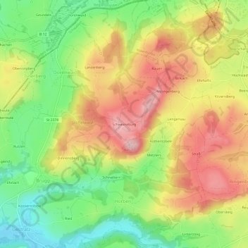 Topografische Karte Schweineburg, Höhe, Relief