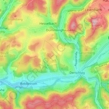 Topografische Karte Kalteneich, Höhe, Relief