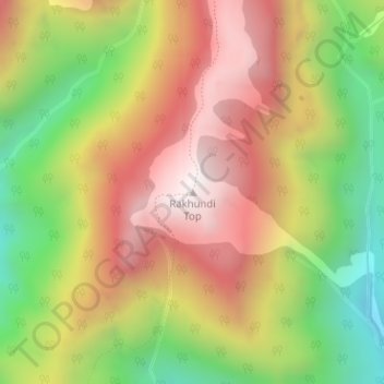 Topografische Karte Rakhundi Top, Höhe, Relief