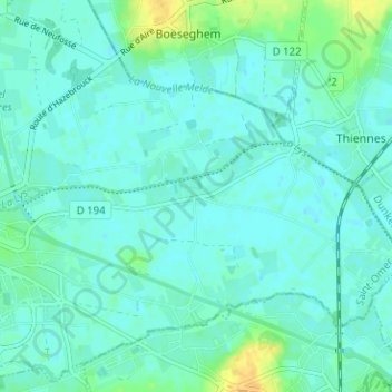 Topografische Karte Pecqueur, Höhe, Relief