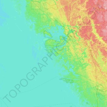 Topografische Karte Freedom Island, Höhe, Relief