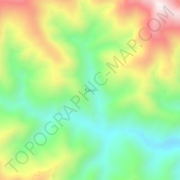 Topografische Karte Kase, Höhe, Relief