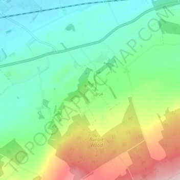 Topografische Karte Burgie, Höhe, Relief
