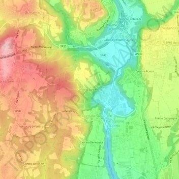 Topografische Karte Caronno Corbellaro, Höhe, Relief