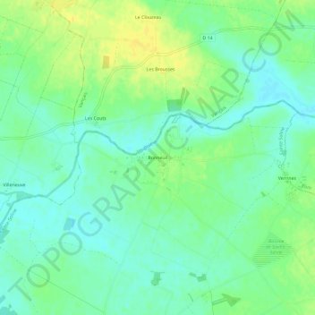 Topografische Karte Bonneuil, Höhe, Relief