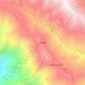 Topografische Karte Chontali, Höhe, Relief