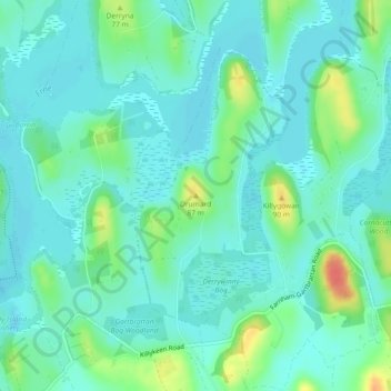 Topografische Karte Drumard, Höhe, Relief
