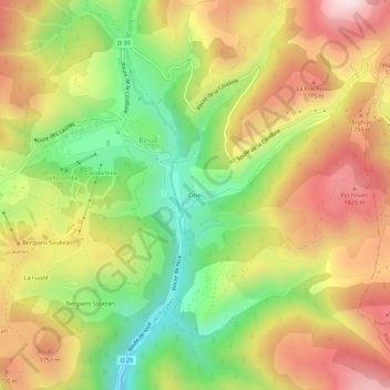 Topografische Karte Ciriei, Höhe, Relief