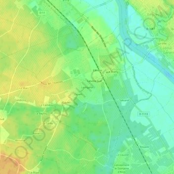 Topografische Karte Lartigalot, Höhe, Relief