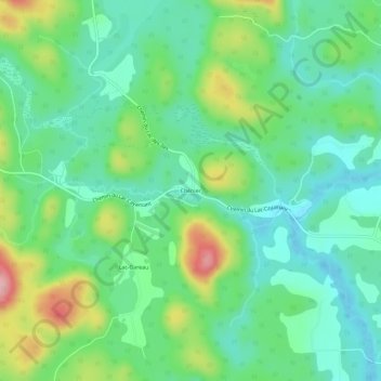 Topografische Karte Chénier, Höhe, Relief