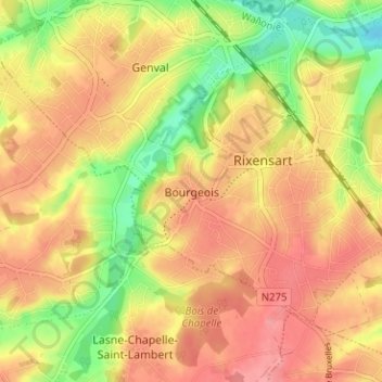 Topografische Karte Bourgeois, Höhe, Relief