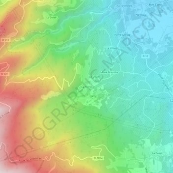 Topografische Karte La Torne, Höhe, Relief