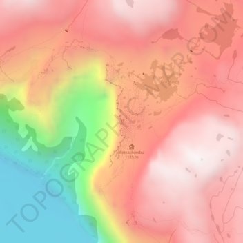 Topografische Karte Trollzunge, Höhe, Relief
