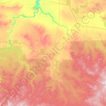Topografische Karte Valleyview (town), Höhe, Relief