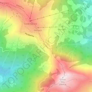 Topografische Karte Giogo del Maniva, Höhe, Relief
