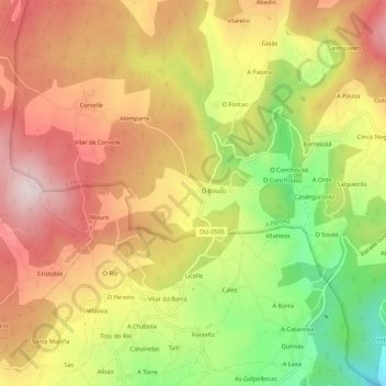 Topografische Karte Gueral, Höhe, Relief